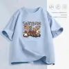 Camiseta feminina branca de manga curta, nova roupa feminina de corte solto, top moderno chique de verão, camiseta feminina de nicho com gola redonda