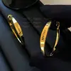 Pendientes de Aro Grandes Dorados de Alta Gama para Mujer, Retro Elegantes de Alta Gama, Pendientes Atmosféricos Exagerados Europeos y Americanos, Pendientes Versátiles