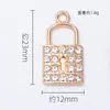 Nuevo Colgante de Candado de Diamante Simple y Lujoso Accesorios para Manualidades Aleación Electrochapada Colgante Individual Joyería Collar Pulsera Pendientes Lote