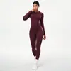 Conjunto de Roupas de Yoga Transfronteiriço para Mulheres, Conjunto de Duas Peças, Top de Manga Longa com Gola Redonda, Calças Justas, Conjunto de Roupas Esportivas Casuais para Fitness