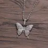 Collar de Hip-Hop Europeo y Americano para Mujer Aleación Diamante Completo Mariposa Tridimensional Colgante Marca Trendy ins Street Dance Accesorios de Comercio Exterior Versátiles