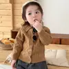 Suéter Bebê Coreano Outono/Inverno Crianças Polo Estiloso Cardigã Moda Trançado Roupa Externa Versátil para Bebê