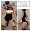 Mikexi Lingerie Erótica Coelhinha Sexy Peça Única Biquíni Abertura na Virilha Uniforme Tentação Peça Única Vazada Meias 6621