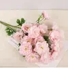 Flores de Seda para Boda, Flores Artificiales con Hojas, Hibiscos Peonías, Paisajismo de Interiores, Decoración de Bodas, Materiales Florales, Flores Artificiales, Hortensias