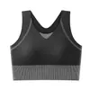 Top deportivo sin costuras de tirantes anchos con copas incorporadas, hermoso diseño de espalda, adecuado para yoga, fitness, running, aeróbicos, ropa interior a prueba de impactos, cómodo y transpirable