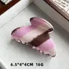 Pinza para el pelo de garra de tiburón grande, estilo francés, elegante y simple, de acetato de imitación, con rayas marrones coreanas