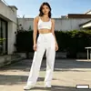 Design da Moda Casual Versátil Bolso Cor Lisa Calça de Moletom Nova Cintura Elástica Calça Feminina Mais Vendida Em Estoque