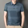 Camiseta de Manga Curta com Bolso Real para Homens de Meia-Idade e Idosos Gola Polo Diária para Pais Tamanho Grande Camisa Masculina para Cabelo
