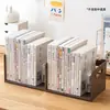 Soporte de libro para escritorio de estudiante con amortiguación y función de rebote, estantería antivuelco, caja de almacenamiento de escritorio con soporte de libro extensible y sujetalibros de escritorio