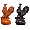 Adornos de Gallo de Ébano Tallado para la Sala de Estar, Artesanías de Buena Suerte, Madera Maciza Tallada Doce Zodiaco Chino Pollo Regalos de Madera