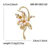 Nuevo y elegante broche floral en tono dorado para mujer, perfecto para trajes y vestidos, accesorio versátil, venta al por mayor: BR5893