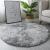 Alfombra Redonda Teñida con Tie-Dye de Lana de Seda Cesta Colgante Cojín para Silla de Computadora Alfombra para Dormitorio de Pelo Largo Junto a la Cama Tapete para Gatear Tapete para Pie de Vestidor