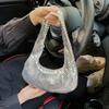 2023 Nuevo Bolso de Lentejuelas de Diseño Nicho para Niñas Celebridad de Internet Bolso de Hombro de Malla Metálica Cremallera Creciente Bolso Sobaco