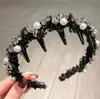 Diadema Ondulada Estilo Coreano Inspirada en Chanel para Mujer Gusili, Diadema Esponjosa de Parte Superior Alta, Versátil, Pinza para el Cabello Adelgazante, Nuevo