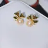 Nova Prata Esterlina S925 Pérola Natural de Água Doce Genuína Joias Brincos Banhados a Ouro 18K Joias de Pérola Zhuji Uma Peça Dropshipping