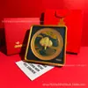 Adorno de Pintura Tridimensional Exquisito Estilo Chino Creativo de Oro Puro 999, Soporte de Exhibición de Ganoderma Atractor de Fortuna, Venta Directa de Fábrica, Personalizable y al por Mayor