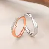 Anel de Casal Mobius Venda Quente Espinhos Par Prata Esterlina Criativo Design de Nicho Estilo Ins Anel Simples Anel Aberto