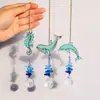 Sino de Vento para Pátio Jardim Externo Série Animais Golfinho Baleia Pássaro Pingente de Cristal Pegador de Sol Suprimento Transfronteiriço