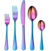 Fabricante Direto 1010 Conjunto de Talheres Ocidentais de Aço Inoxidável Banhado a Ouro 5 Peças Atacado