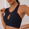 Traje de Yoga Acanalado Europeo y Americano para Mujer Transpirable con Tirantes Huecos Sujetador Deportivo Traje de Fitness Pantalones de Yoga de Cintura Alta