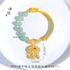 Prata 925 Banhada a Ouro Flor Xiangyun Oca Bola de Contas Contas Soltas Jade Hetian Cadeado de Bebê Pulseira Acessórios DIY com Contas