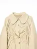 Comercio Exterior Transfronterizo Estilo Nuevo Primavera y Otoño Elegante Estilo Coreano Estilo Universitario Simple Cordón Holgado Adelgazante Top Corto