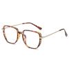 Gafas Anti-Luz Azul para Hombre, Lente Plana Protección Ocular para Computadora y Teléfono Móvil, Marco Redondo Anti-UV Gafas para Miopía 8609
