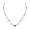 Collar de Zircón Mariposa Negra Ondulada para Mujer Otoño e Invierno Diseño Nicho Sentido Accesorios Viento Frío Cadena de Sudor Chica Picante Dulce Cool