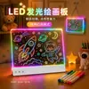 Nuevo producto de Amazon Pizarra fluorescente LED para escribir a mano Tablero luminoso de acrílico para mensajes Tablero de dibujo luminoso RGB para niños Regalo