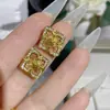 Versa Pendientes de Botón Doble Flor Ópera Italiana Buqilla Encaje de Esmalte de Color Diamante Trébol Anillo Abierto