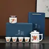 Set de Té de Jade Estilo Chino de Alta Gama Cerámica Una Tetera Cuatro Tazas Evento de Reunión Anual de Empresa Regalo de Negocio