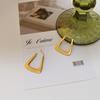 Pendientes de Moda Minimalistas de Alta Gama Estilo Francés, Elegantes Pinzas para Orejas Doradas con Forma de Trapecio Geométrico, Completamente de Plata 925, Estilo Único y Genial
