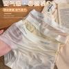 Ropa interior de seda de hielo para mujer, de verano, fina, de cintura media, modal, transpirable, de secado rápido, sin dejar marcas, pantalones cortos de cadera para niña.