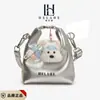 Bolsa Infantil Outono e Inverno Nova Retrô Couro a Óleo Mini Bolsa de Mão Filhote Fofo Bolsa Meia-Lua Orelha Fone de Ouvido Batom Bolsa Transversal