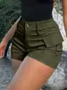 En stock - Shorts de trabajo casuales para mujer estilo europeo y americano 2025 transfronterizos de ebay de cintura alta con botones y bolsillos