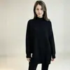 Suéter europeo y americano de longitud media para mujer que cubre las caderas, engrosado para otoño e invierno 2026, un top de punto básico para combinar con un abrigo