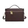Nueva Bolsa Portaviandas con Cremallera Portátil Versátil de Hombro Cruzado Pequeña Cuadrada para Mujer Moda Elegante Textura