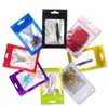 Bolsa Aluminizada con Cierre Ziplock, Bolsa de Colores con Ventana, Bolsa de Embalaje Transparente para Funda de Teléfono Móvil, Bolsa con Cierre para Cable de Datos, Tipo de Cierre Azul