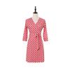 Impresión de Cadena Elegante Cuello en V Delgado Vestido Corto para Mujer Pg Dvf2025 Verano Nuevo Falda Cruzada