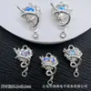 Colgante Doble Corazón Colorido con Microincrustaciones de Circonita, Charm de Corazón Entrelazado, Accesorios de Joyería para Pulsera de Cuentas DIY