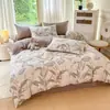Juego de ropa de cama de algodón estilo Ins de cuatro piezas juego de tres piezas de algodón fresco para dormitorio de estudiante sábana funda de edredón
