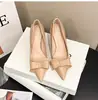 Zapatos Rosas de Tacón Alto con Lazo Estilo Francés para Mujer, Elegantes y Cómodos, Nuevo Modelo Invierno 2025, Tacones de Aguja Negros