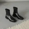 Súper cómodas~Botines cortos para mujer, nuevo estilo otoño e invierno 2025, forrados de felpa, tacón grueso, botas elásticas ajustadas para mujer