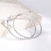 Pendientes de Aro Grandes de Plata de Ley S925 para Mujer, Diseño de Ola Floral, Estilo Coreano, Nicho, Lujo Ligero, Gama Alta, Pendientes de Aro Lisos Elegantes