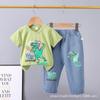 Nuevos Conjuntos de Verano para Niños y Niñas Pequeños: Pantalones de Mezclilla + Conjunto de Dos Piezas de Manga Corta con Estampado de Dibujos Animados, Múltiples Opciones Disponibles