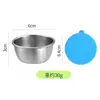 Molheira de aço inoxidável 304 transfronteiriça com tampa de silicone à prova de vazamentos, adequada para culinária ocidental, pimenta do reino, molho de tomate e temperos