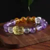 Pulseira de Quartzo Citrino Ametista Natural Original Nicho Pulseira Joker Moda TikTok Explosões Ao Vivo