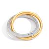 Anillo Geométrico Jingqiao Europeo y Americano de Acero Inoxidable Anillo Envuelto con Línea Brillante de Acero Inoxidable Color Oro 18K Oro y Plata