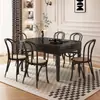 Juego de Mesa y Sillas de Comedor de Madera Maciza Estilo Francés de Mediados de Siglo para Uso Doméstico, Adecuado para Apartamentos Pequeños, Mesa de Comedor Plegable Extensible de Doble Propósito Cuadrada y Redonda Retro