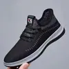 Sapatos Masculinos de Malha Fly-Knit Respirável, Leves, com Solado Macio, Antiderrapantes, Resistentes ao Desgaste, Tênis Casuais Esportivos para Homens de Meia-Idade e Idosos